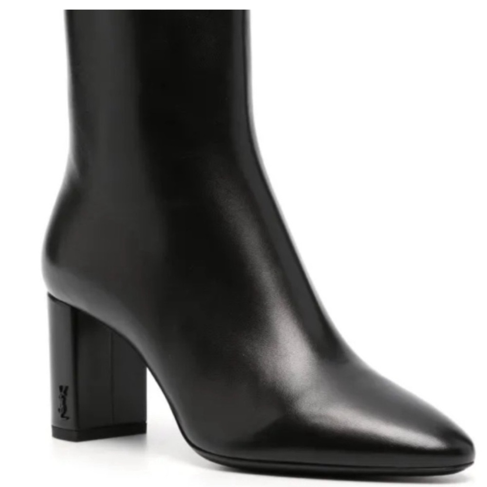 Saint Laurent YSL Women’s Black Leather Lou Ankle Boots
